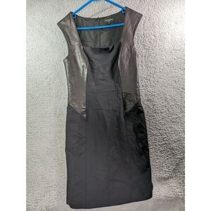 Rag & Bone Mini Dress Womens Size 4 Black Sleeveless Square Neck Lamb Leather
